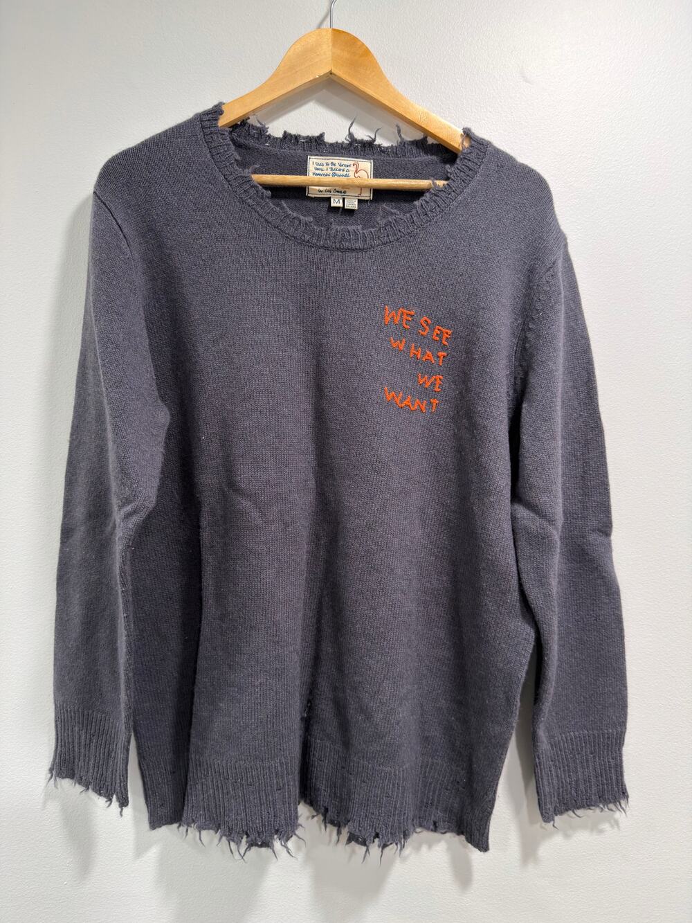 Sandrine Rose X Free People Oversized Distressed Wool Cashmere Blend Sweater M